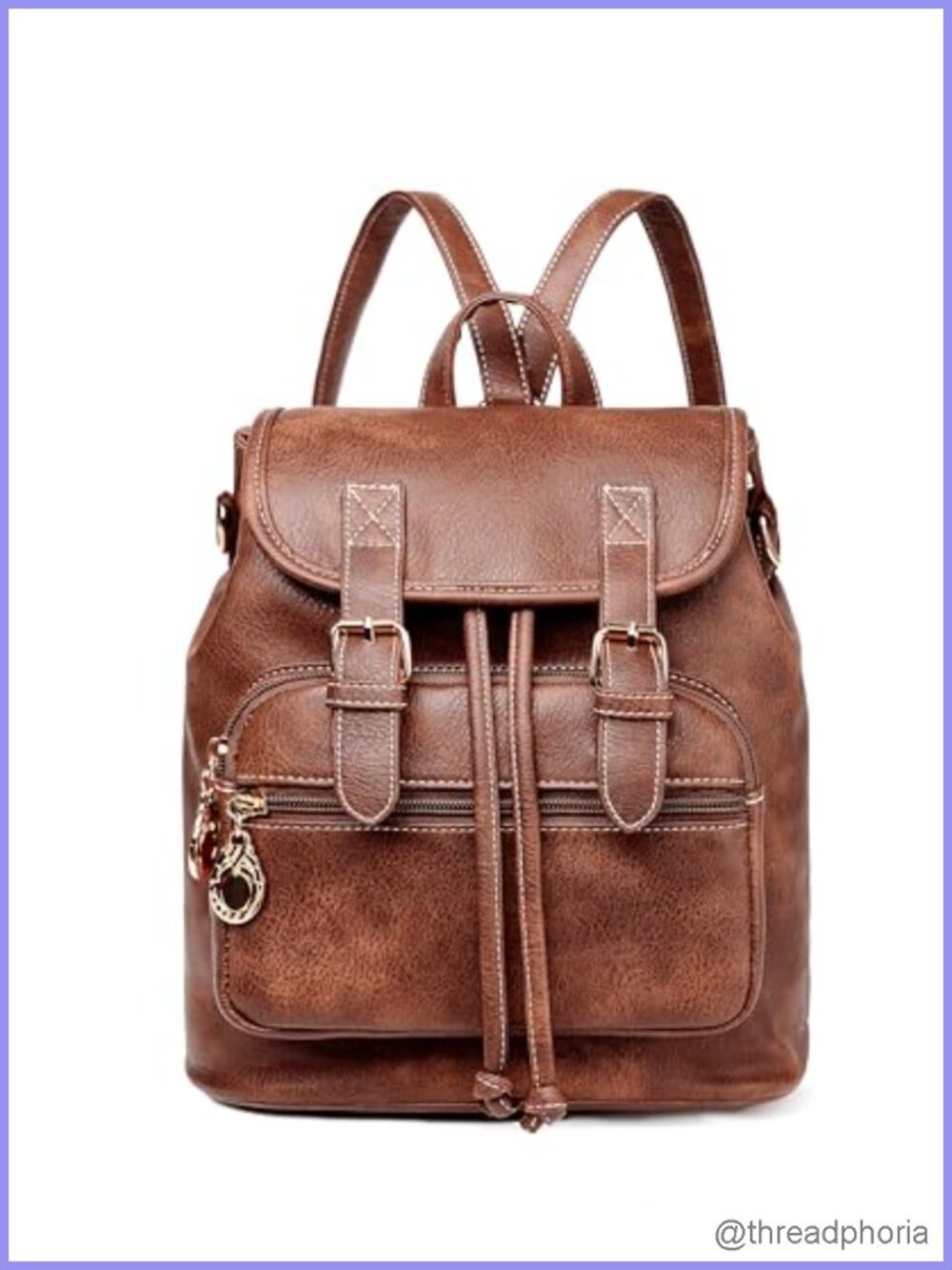 Mini Vegan Leather Backpack Purse for Women, Travel Daypack